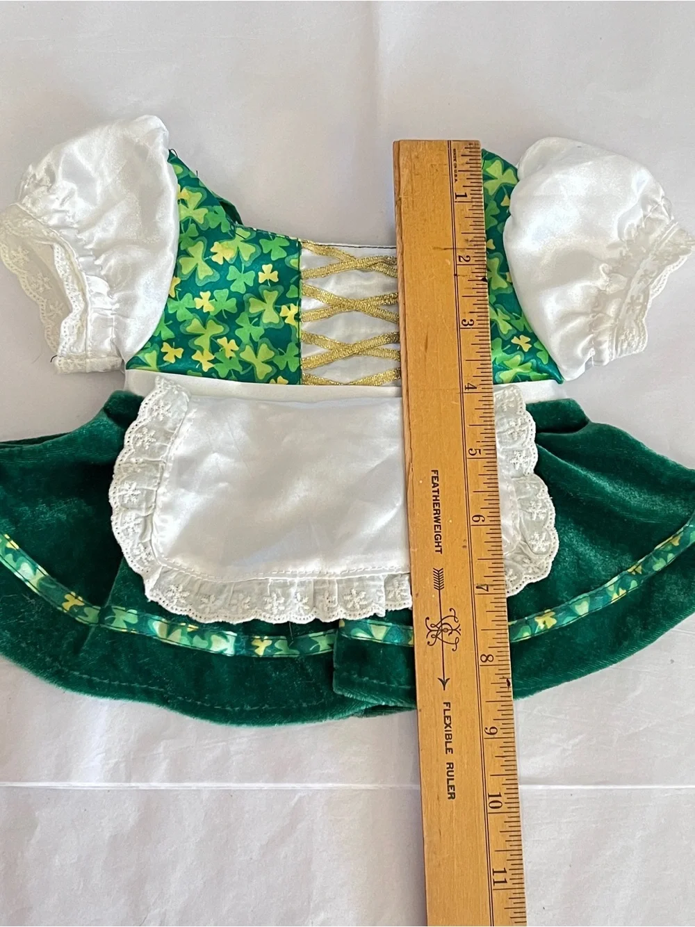 Build a Bear Workshop St Patrick Irish Barmaid Shamrock Dress